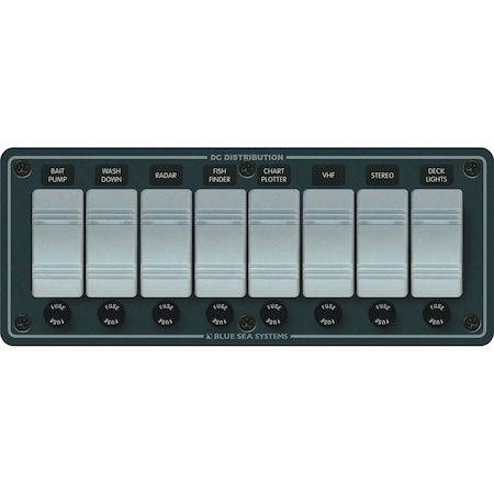 Blue Sea Systems Blue Sea 8261 Waterproof Panel 8 Position - Slate Grey 8261